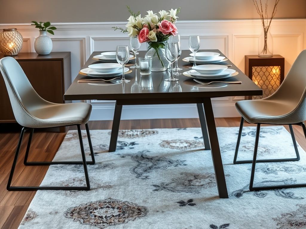 Dywan pod stół z krótkim włosiem: jak wybrać praktyczny i estetyczny model do jadalni