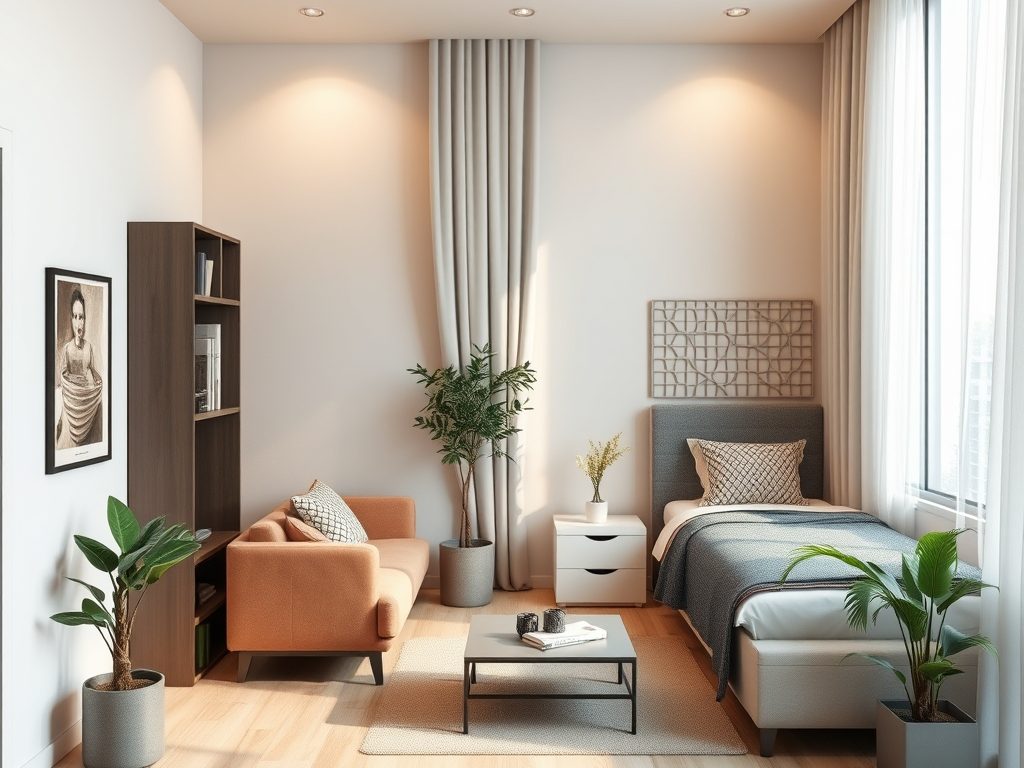 Kawalerka 20 m²: jak funkcjonalnie urządzić małą przestrzeń i wygodnie ją podzielić na strefy